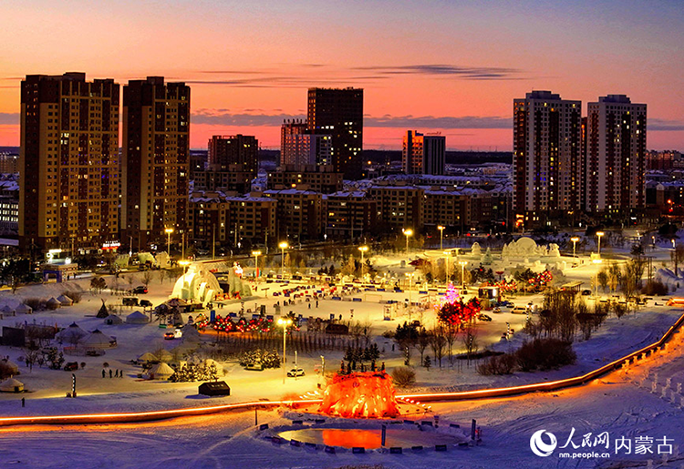 2024年12月20日拍攝的呼倫貝爾市城市越野滑雪公園景色（無人機照片）。王正攝