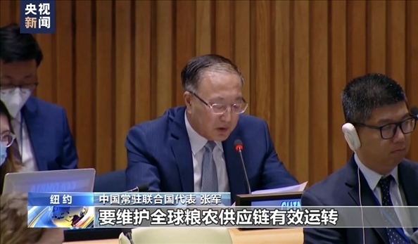 △2022年7月，第76屆聯(lián)合國大會舉行高級別特別會議?！叭虬l(fā)展倡議之友小組”就糧食安全問題闡述小組成員共同立場。