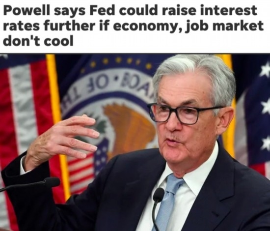  △《今日美國報》網站報道截圖（題圖為美聯(lián)儲主席鮑威爾）