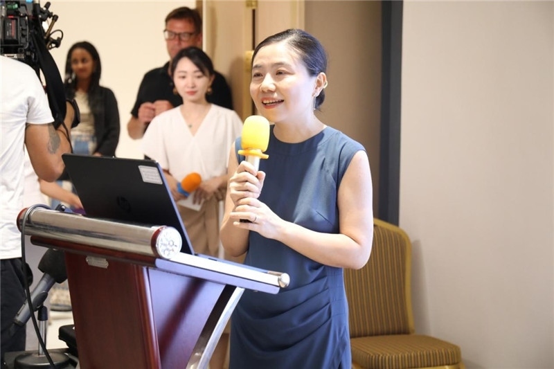 圖為吉布提孔子學院鄒燕舞院長為表彰儀式致辭。吉布提孔子學院供圖