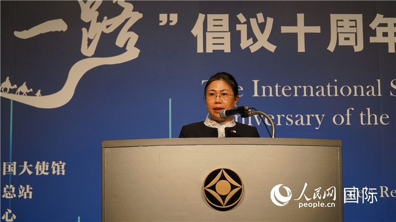 老撾駐日大使安拉萬發(fā)言。人民網(wǎng) 蔣曉辰攝