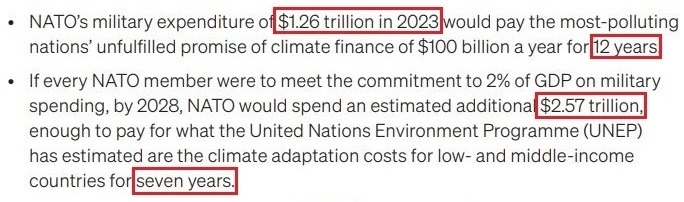 看看北約的“碳足跡”，就知道西方的氣候承諾有多扯