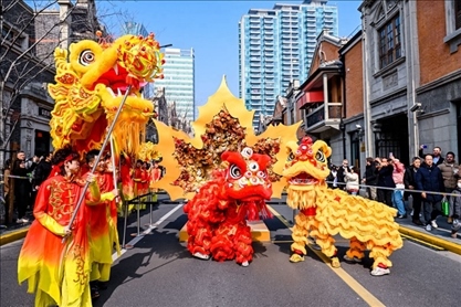 2024年2月10日，上海張園舉辦舞龍舞獅活動，為市民和游客獻上一場視覺盛宴。