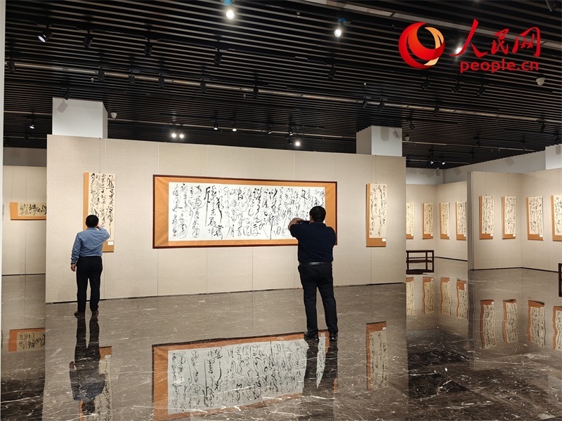 觀眾正在參觀展覽。人民網(wǎng)記者 韋衍行攝