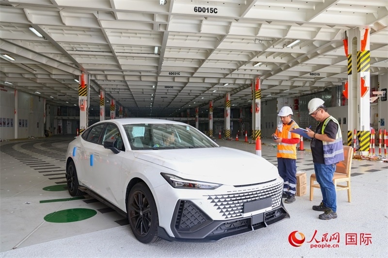 工人正在進(jìn)行卸車(chē)作業(yè)。人民網(wǎng)記者 任皓宇攝