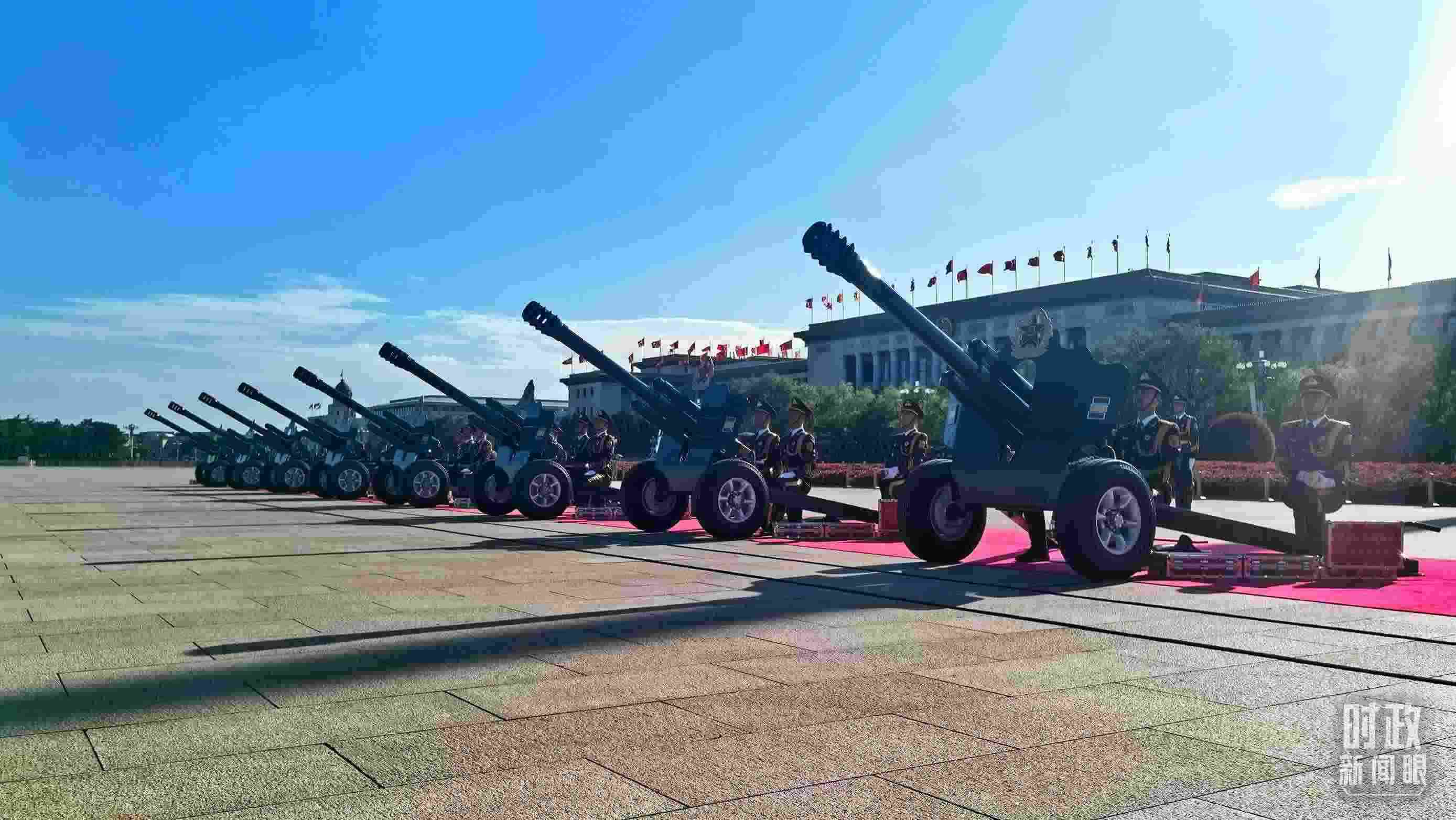 △天安門廣場的禮炮。（總臺央視記者王子杭拍攝）