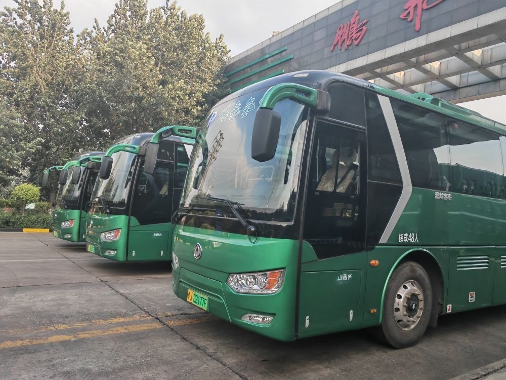 2024年9月4日拍攝的鵬飛集團的氫能大巴車。新華社記者 王勁玉 攝