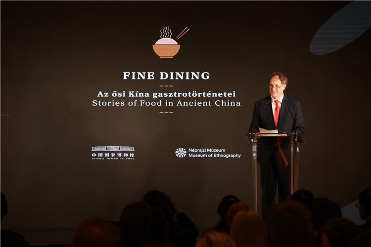 匈牙利文化和創(chuàng)新部副國務(wù)秘書喬鮑致辭。圖片由中國駐匈牙利大使館提供。