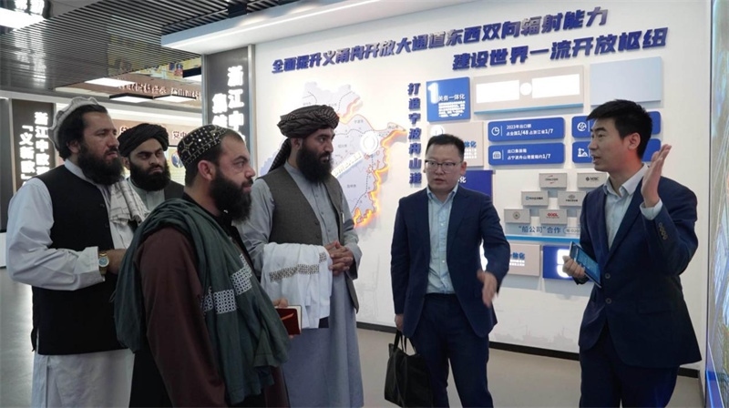 代表團在義新歐班列始發(fā)站參觀。CGTN記者 楊剛攝