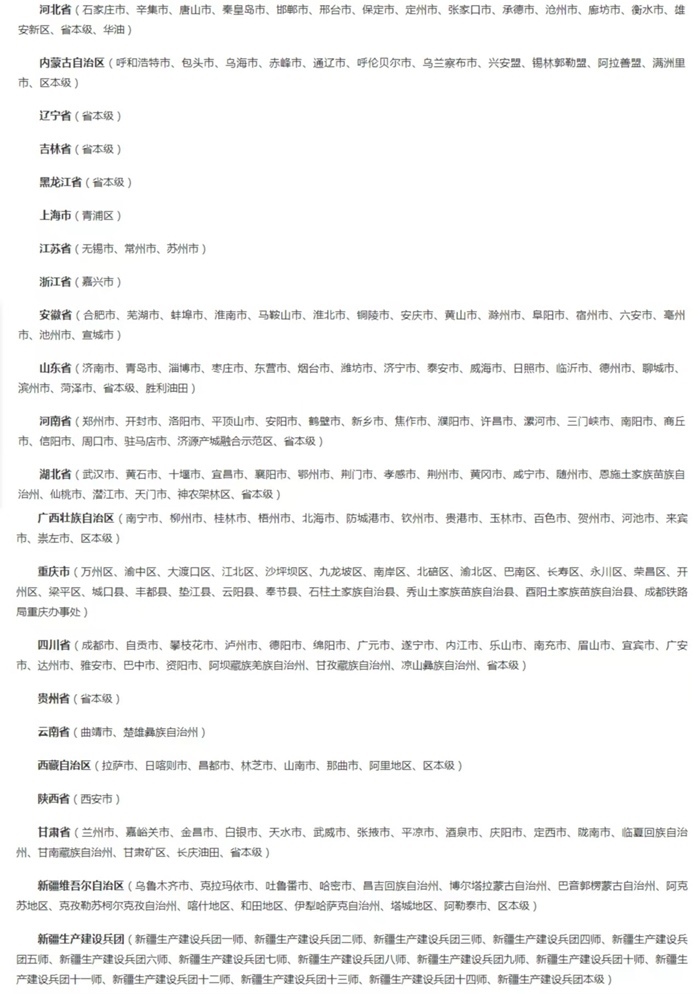 截至5月8日已開通醫(yī)保個賬跨省共濟(jì)的統(tǒng)籌區(qū)。（國家醫(yī)保局官網(wǎng)截圖）